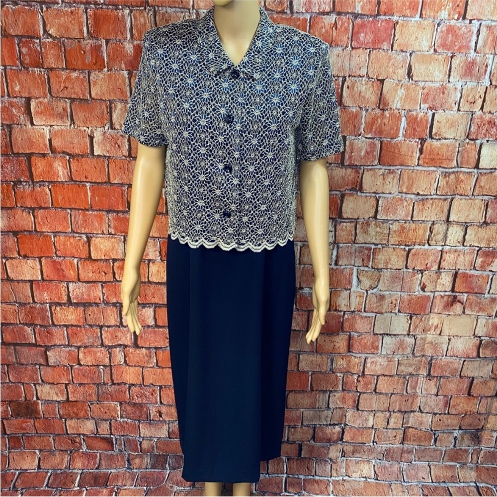 Miss‎ Dorby Vintage Metallic Lace Jacket Dress
